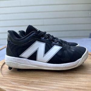 New Balance 4040v7 Rubber Baseball Cleats Youth Boys Size 1.5 Black/White